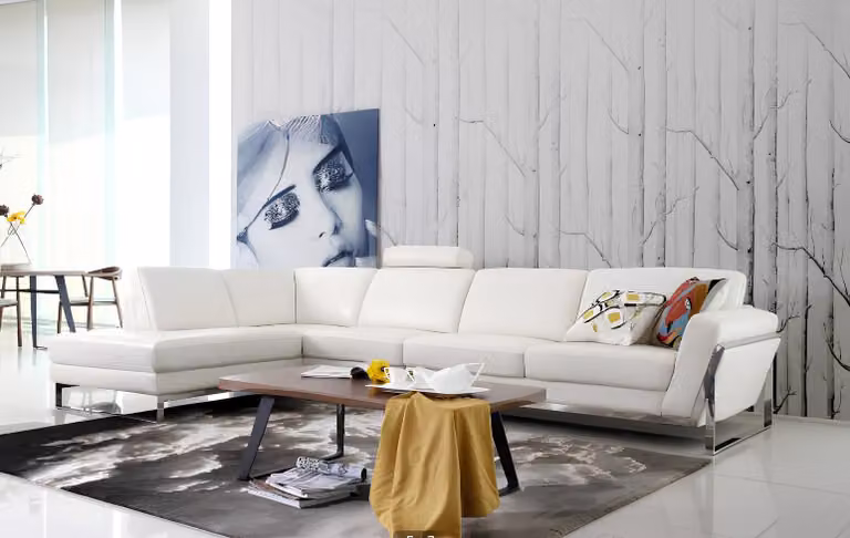 Couch Wohnlandschaft Eck Garnitur Design Modern Sofa L-Form Leder Sofa