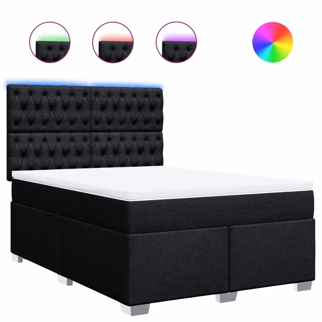 Letto Ibrido vidaXL con Materasso Nero e Struttura in Legno di Pino L/P: 160 x 200 cm – 2
