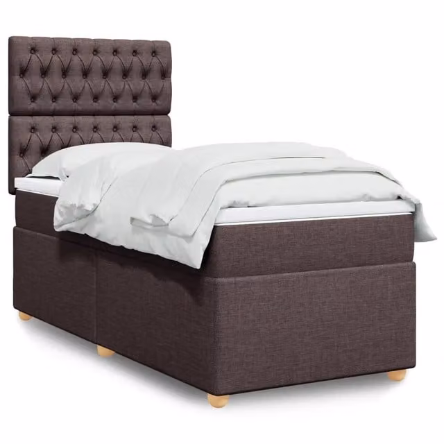 Letto Ibrido con Giroletto a Molle e Materasso vidaXL, Marrone e Bianco, L/P/H: 90 x 200 x 150,5 cm