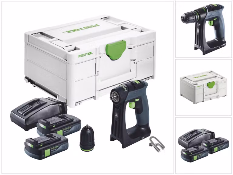 Trapano avvitatore a batteria Festool CXS 18 18 V 40 Nm brushless + 2x batteria ricaricabile 3,0 Ah + caricabatterie + systainer