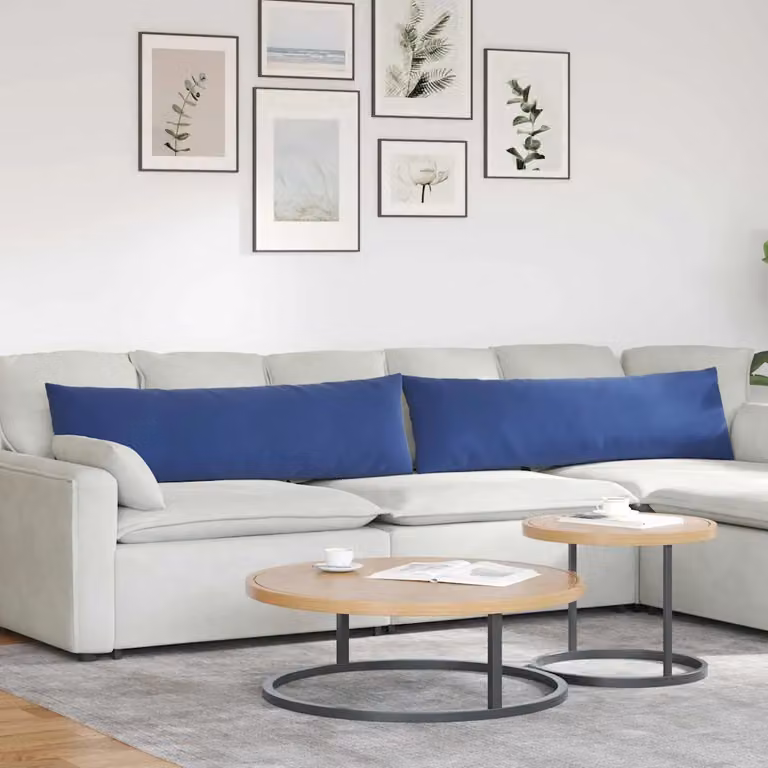 Set di 2 cuscini da divano vidaXL in velluto a coste blu, L 145 x P 40 x H 40 cm
