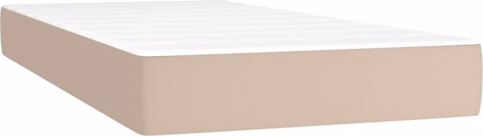 Materasso a Molle Insacchettate Rigidità Media Cappuccino 100x200x20 cm in Pelle finta