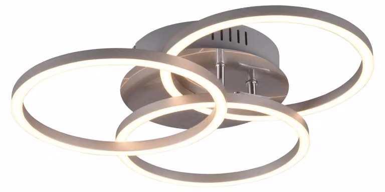 Plafoniera a LED Reality Circle, nichel opaco, con telecomando