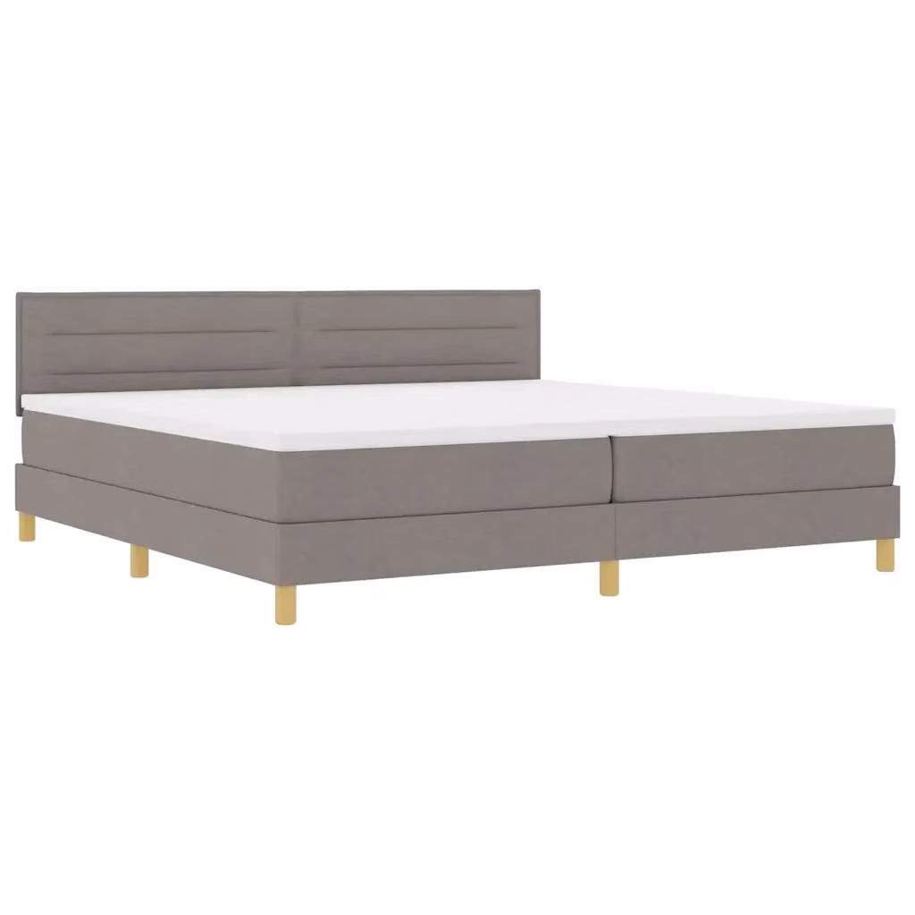 Letto matrimoniale moderno vidaXL con illuminazione LED sottostante e porta USB, testiera in tessuto grigio, L/P/H: 200 x 200 x 203 cm – 2