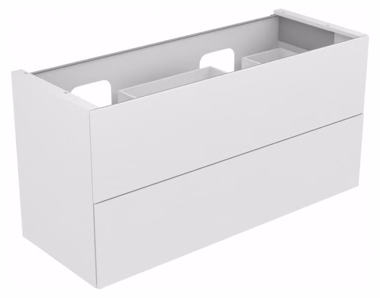 KEUCO EDITION 11 Meuble sous-lavabo pour double lavabo encastré, 2 tiroirs frontaux, avec éclairage LED, 1400x700x535mm, 31264390100, 31264390100