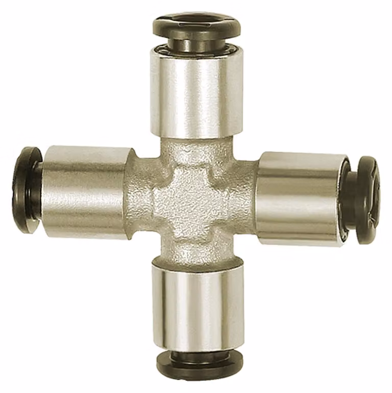 Riegler X-plug-in connessione "click-clock" tubo flessibile esterno Ø 4, ottone nichelato.