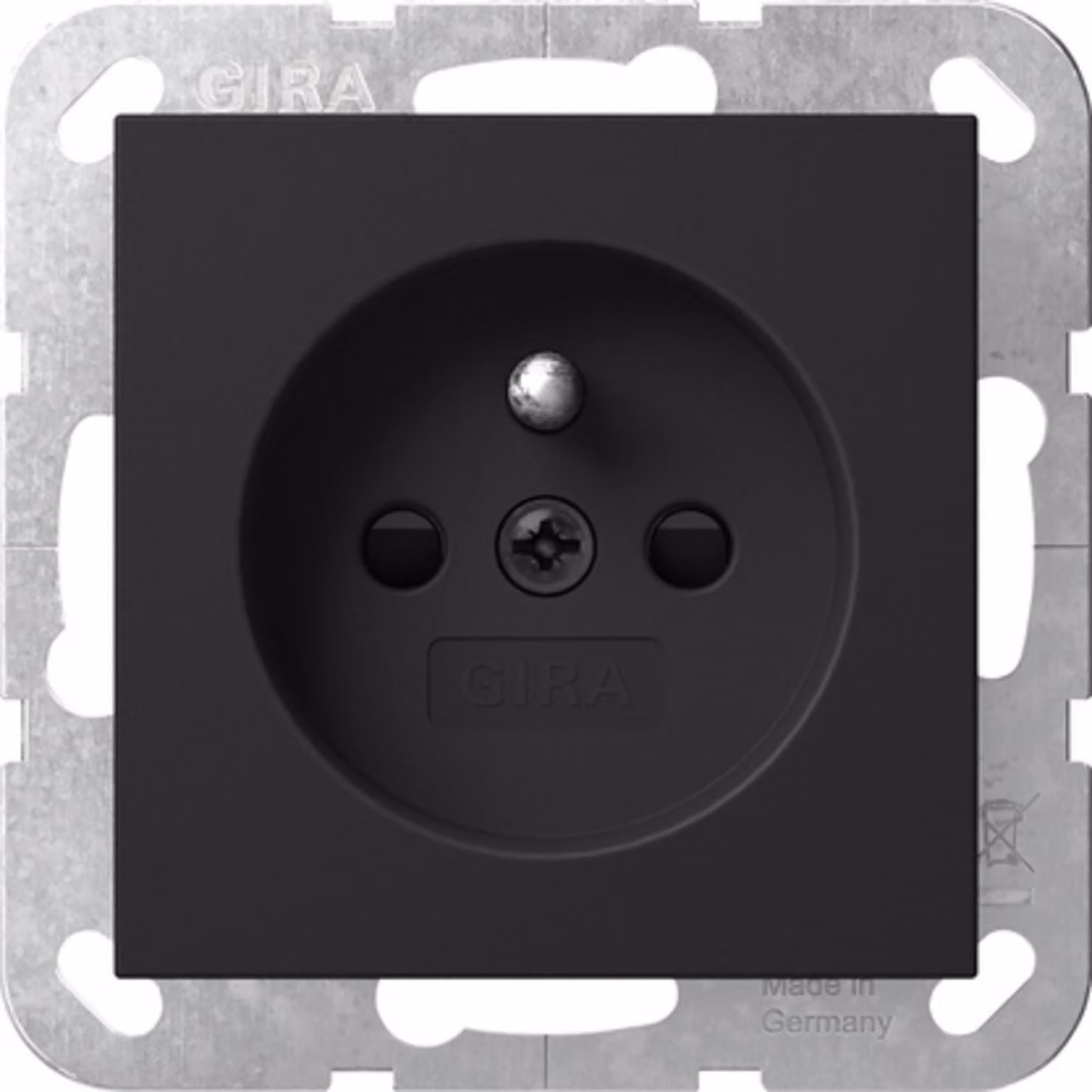 Presa Gira con polo di terra + SP Sistema 55 Nero m 4485005