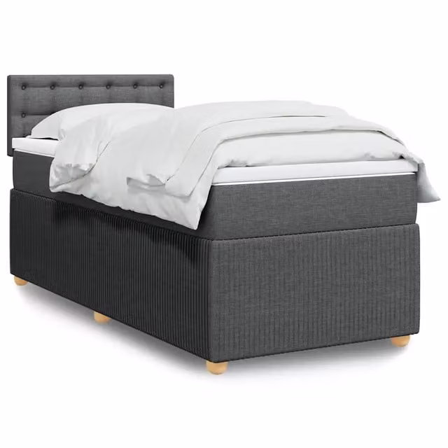 Giroletto a Molle con Materasso Grigio Scuro 80x200 cm Tessuto 3289598
