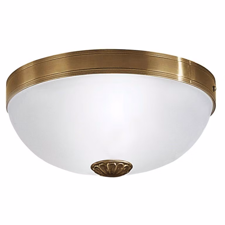 Plafoniera Classico Imperial Metallo Ottone Brunito 2 Luci E27