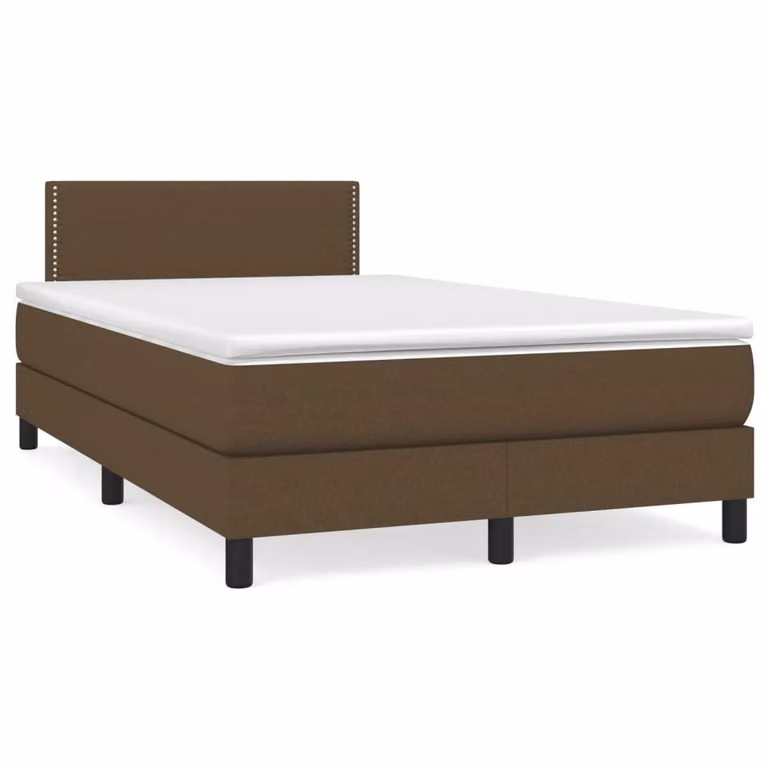 Letto Ibrido con Materasso e Illuminazione LED vidaXL in Tessuto Marrone e Bianco L/P/H: 120 x 200 x 88 cm