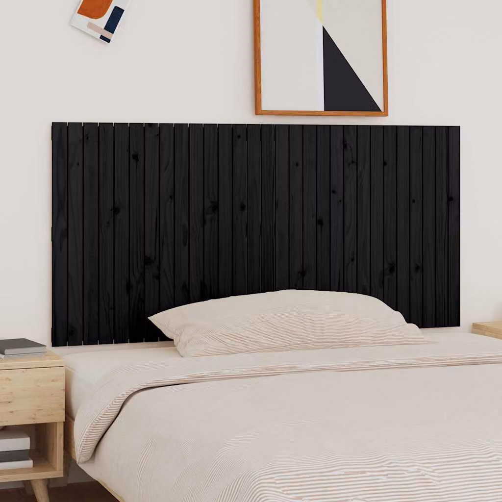 Testiera da parete vidaXL in legno massello di pino nero L: 185 cm, H: 90 cm, P: 3 cm