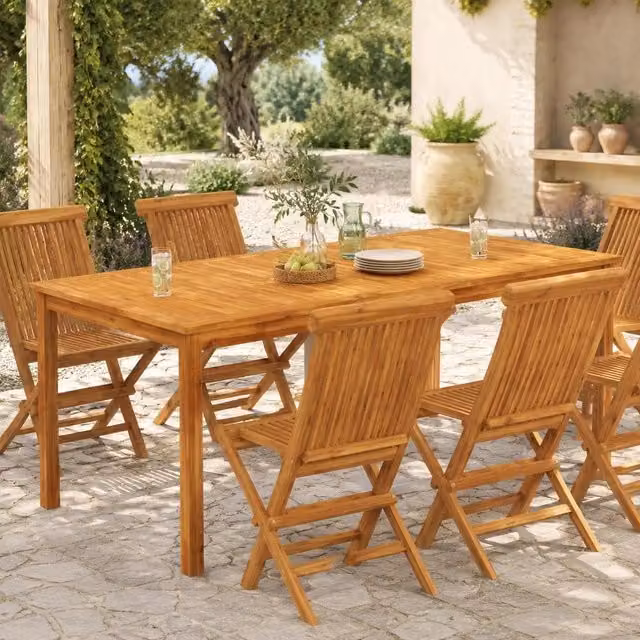 Garden Dining Table 180x90x75 Cm Solid Acacia Wood