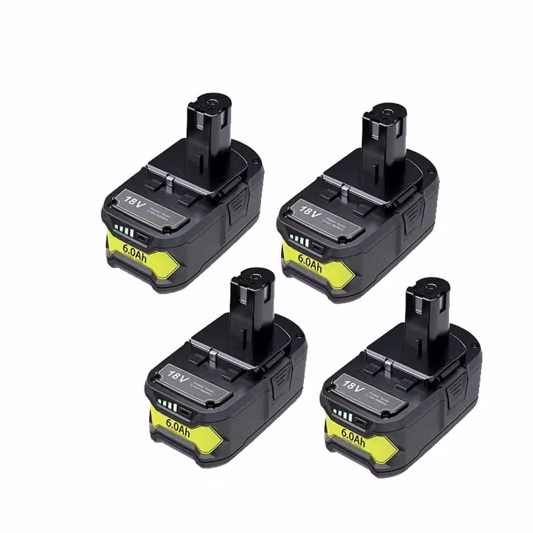 Batteria RYOBI 18V, capacità 6,0Ah, compatibile con gli utensili RYOBI , 4 batterie