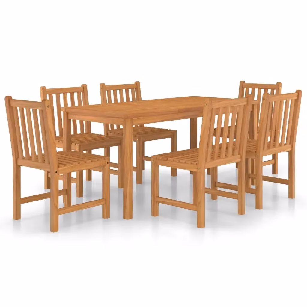 Set da pranzo da giardino vidaXL in legno di teak marrone, 7 pezzi, L: 160 cm, P: 80 cm – 2