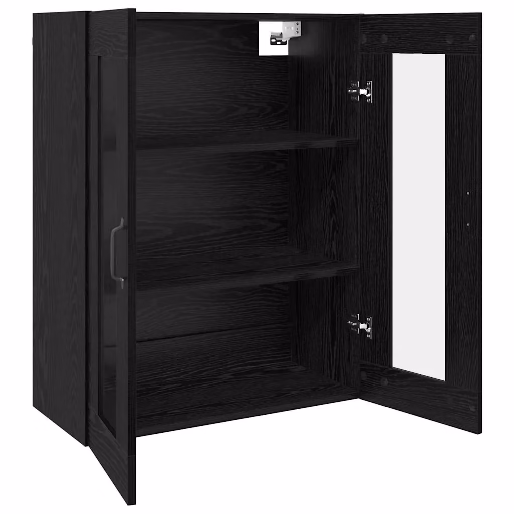 Mobiletto a parete moderno HELLOSHOP26 in legno composito nero opaco L: 69,5 cm, P: 34 cm, H: 90 cm – 2