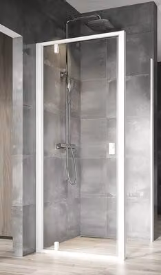Parete laterale per porta doccia RAVAK Nexty 100 cm colore telaio bianco opaco decoro vetro trasparente 94OA0E00Z1