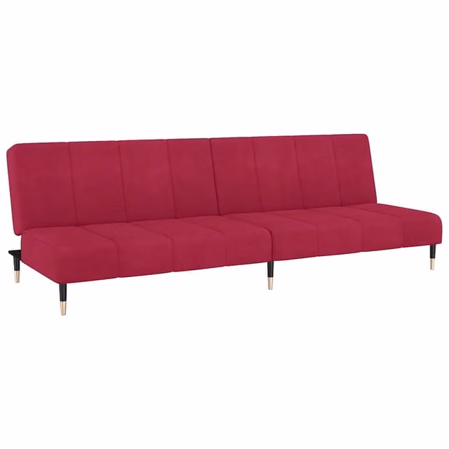 Divano letto | Sof¨¤ letto | Letto singolo a 2 Posti Rosso Vino in Velluto