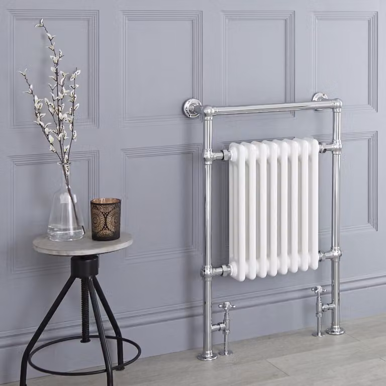 Scaldasalviette di Design Tradizionale - Termoarredo Bagno Bianco - 930 x 620mm - 540W - Elizabeth