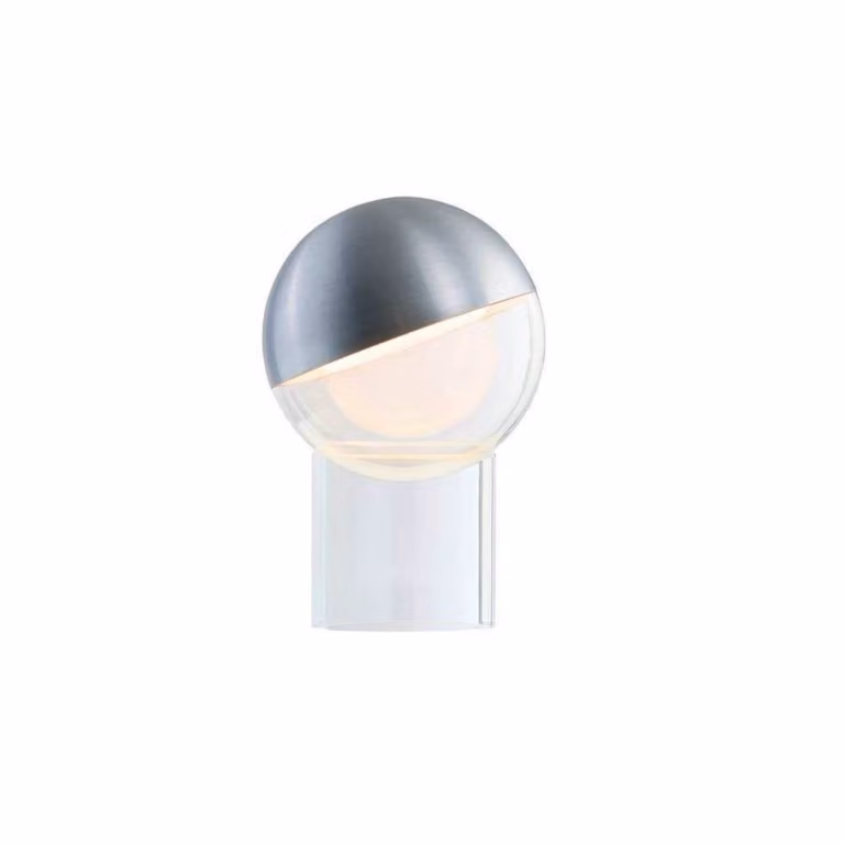 FRANDSEN Lampada da tavolo Pila, dimmerabile, Alluminio / Grigio / Zincato, Soggiorno / Sala da pranzo, Plastica, Moderno, Lampada da tavolo