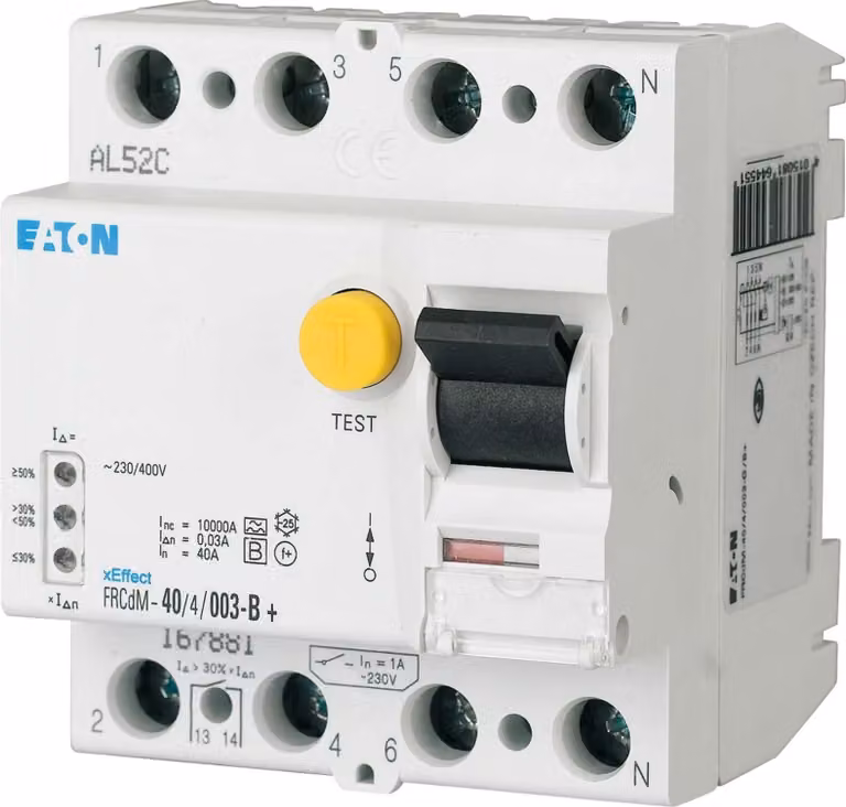 Eaton FRCDM-40/4/003-G/B+ Interruttore automatico Interruttore automatico per correnti di guasto (167881)