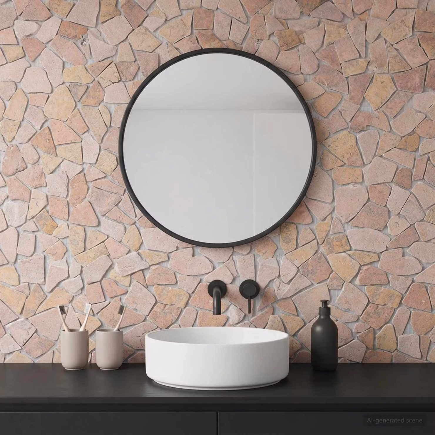 Piastrelle a Mosaico vidaXL in Effetto Marmo Rosso per Cucina, Bagno e Soggiorno, 30 x 30 cm
