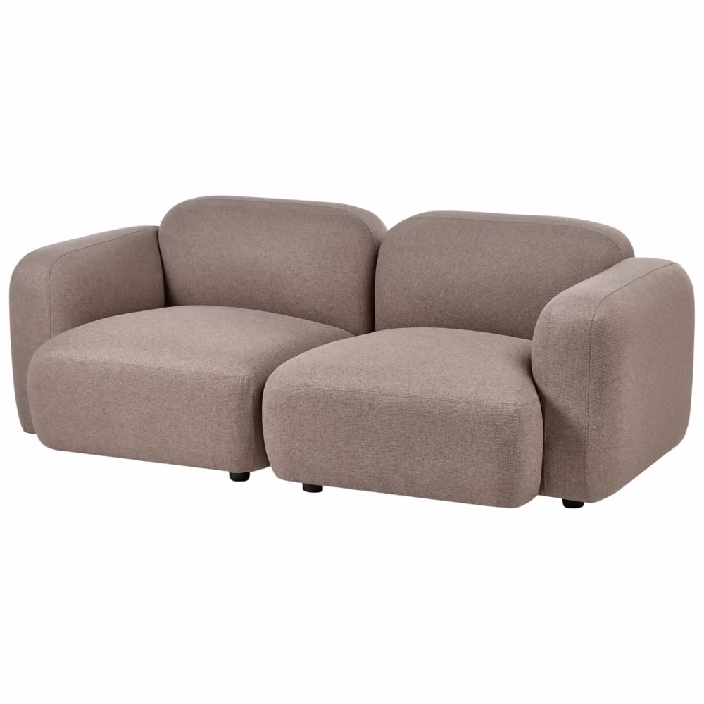 Divano 3 posti Beliani in tessuto beige con gambe in legno di pino in stile scandinavo per soggiorno L: 195 cm, H: 71 cm, P: 94 cm – 2