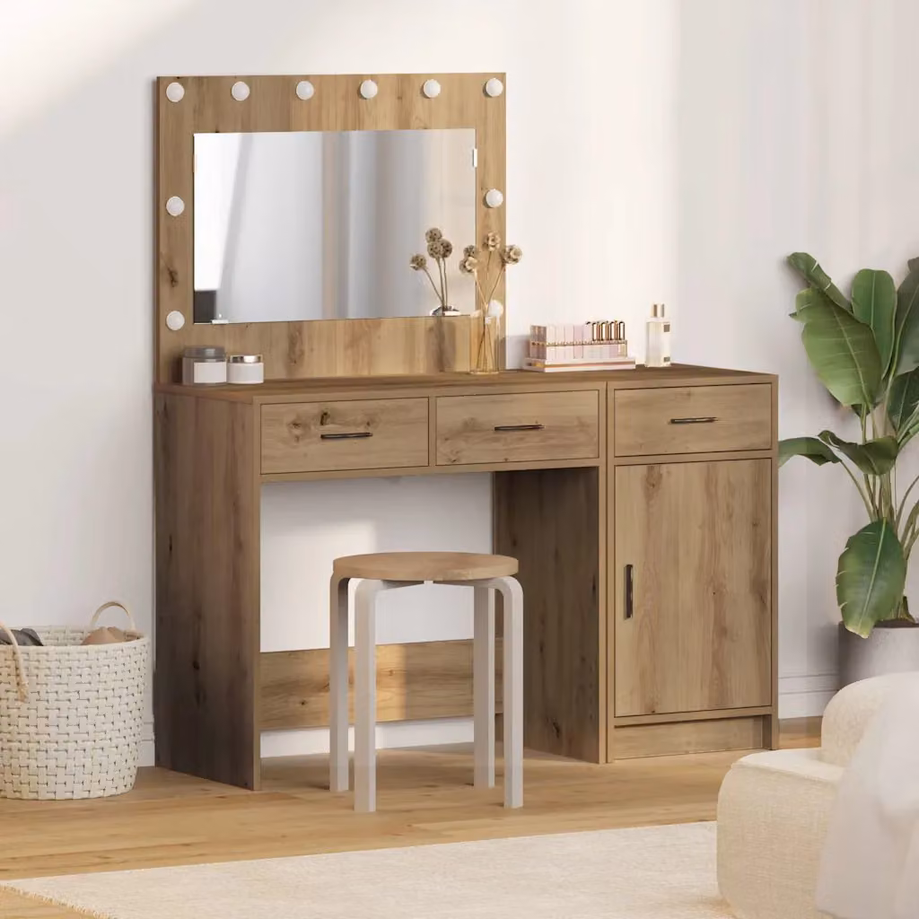 Set di 2 Tavoli da Trucco Moderni vidaXL in MDF Marrone L/P/H: 40,5 x 41 x 75 cm