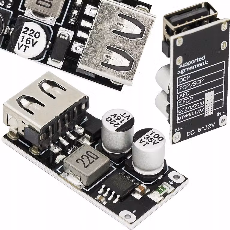 Rosfix Convertitore di Tensione a 1 Canale – Caricabatterie step-down USB 2.0/3.0 5 V CC | Protezione da Sovraccarico | Per Auto, Barca, Fai da Te