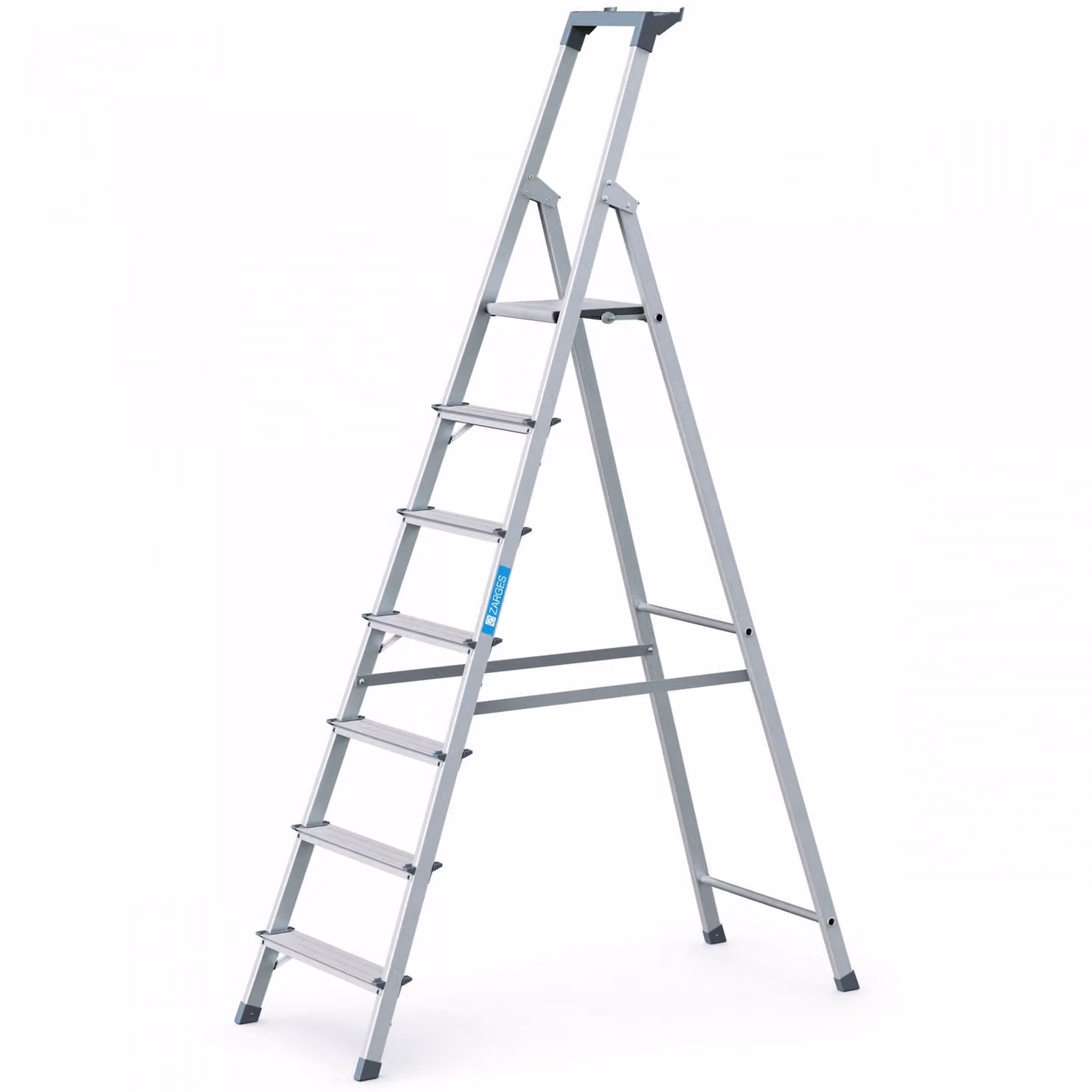Scaletta Zarges in alluminio 7 gradini 1 lato h.1470mm 5.7kg anodizzato - 44157