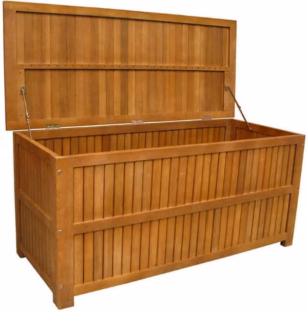 BAULE CONTENITORE IN LEGNO MASSICCIO DI ACACIA 130 X 55 X H59 CM OKX