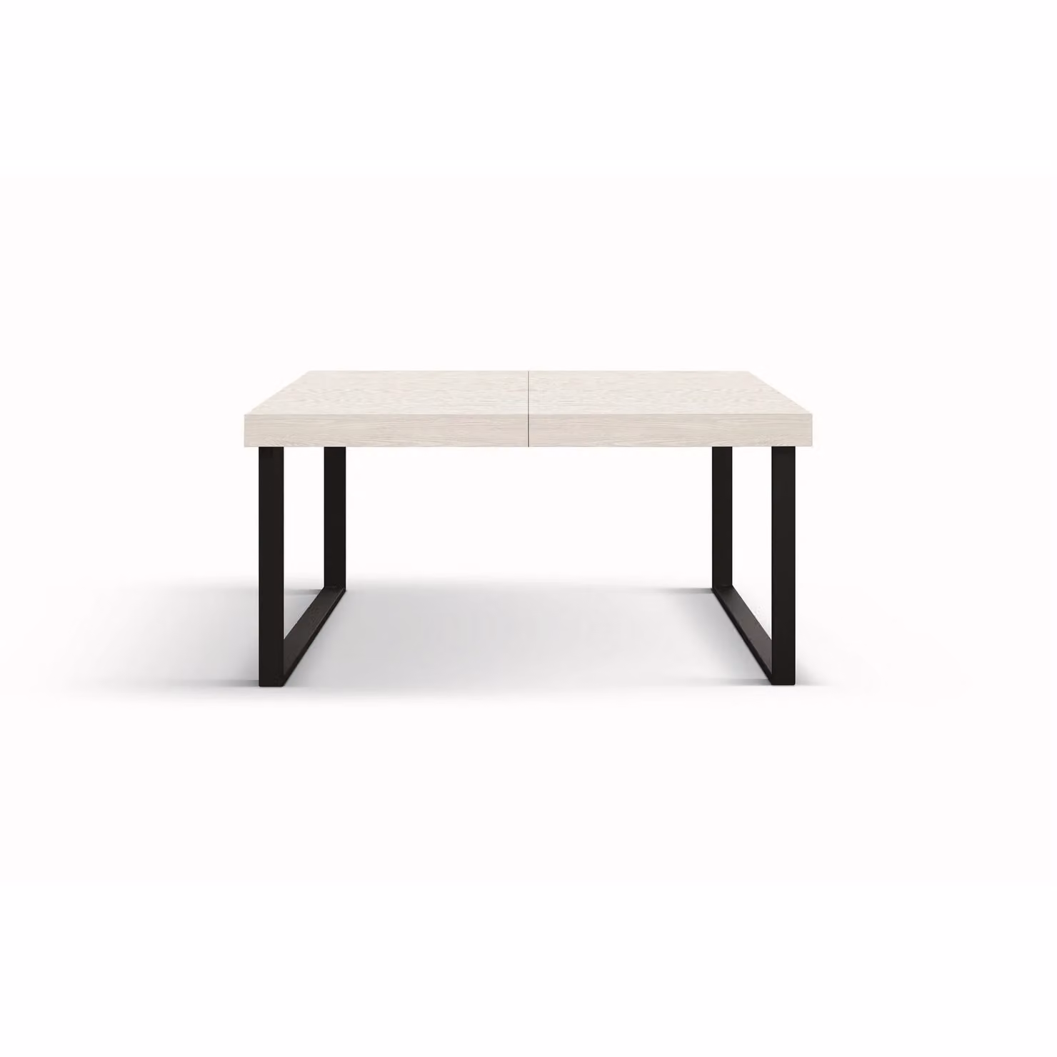 Tavolo CINQUALE in legno, finitura bianco frassinato con gambe in metallo antracite, allungabile 140×90 cm - 220×90 cm
