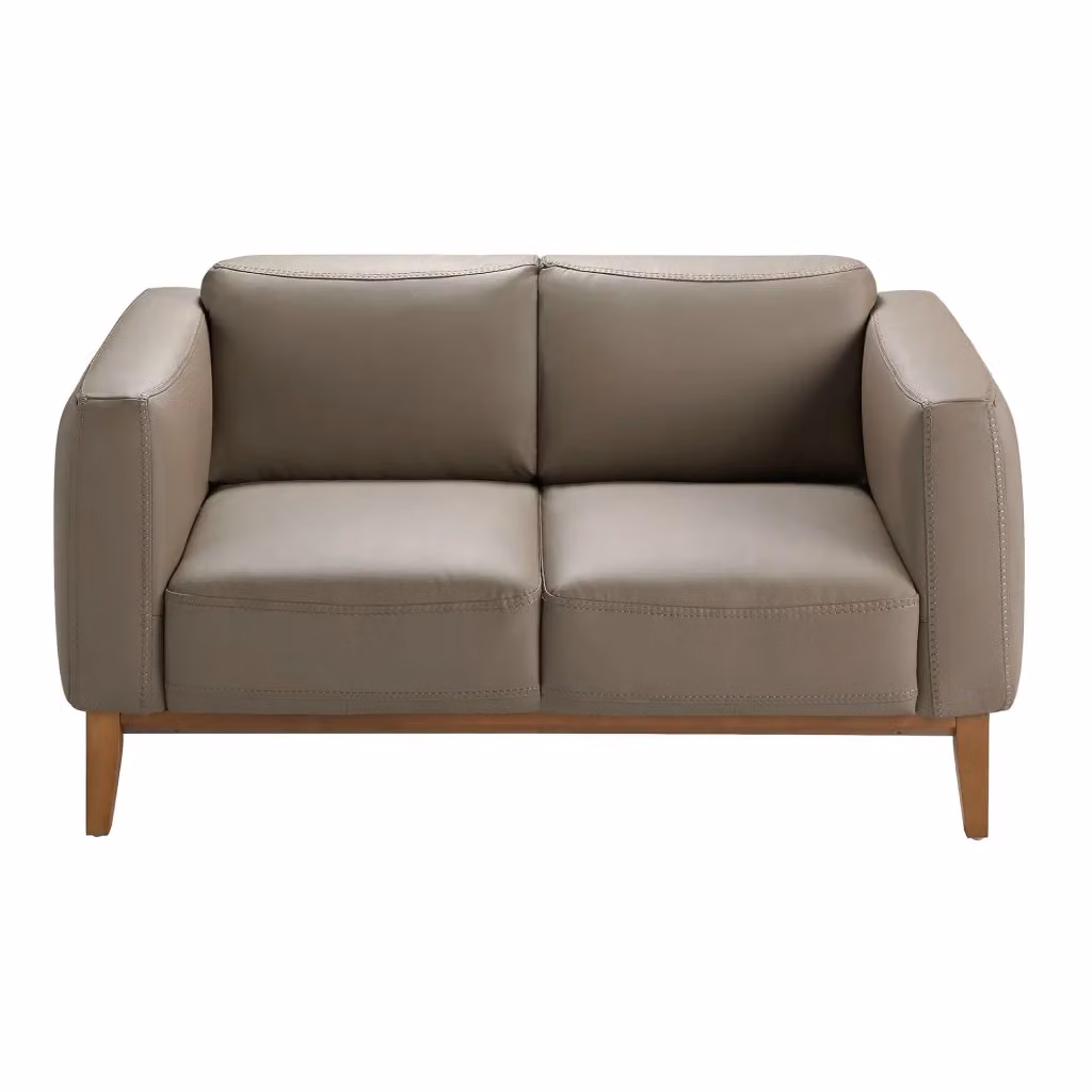 Divano a 2 posti moderno Angel Cerdá S.L. in pelle color marrone con struttura in legno massiccio L: 159 cm, P: 77 cm, H: 92 cm – 2