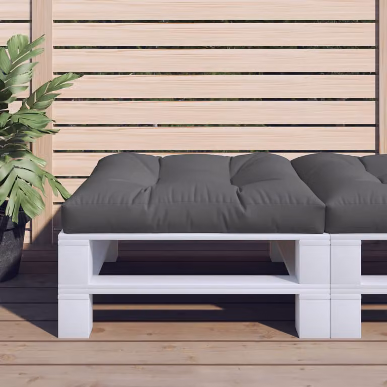 Cuscino per Pallet vidaXL Antracite in Poliestere, L/P/H: 80 x 80 x 12 cm