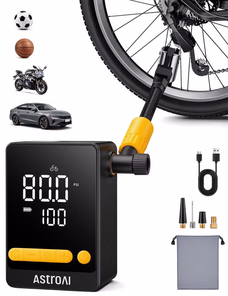Compressore d'aria portatile, senza fili, 150 PSI - Compatto, in plastica - Ideale per gonfiare pneumatici di automobili