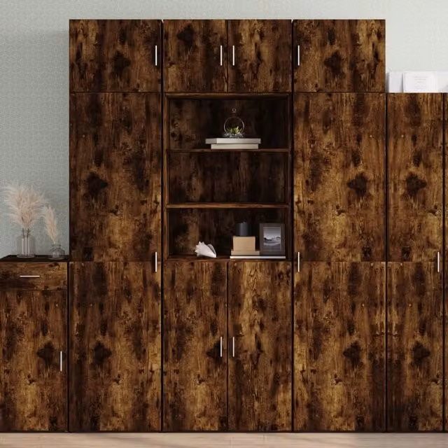 Credenza comò armadio mobile portaoggetti organizzador cucina soggiorno salotto alto 70 x 42,5 x 185 cm legno ingegnerizzato marrone 02_0033558