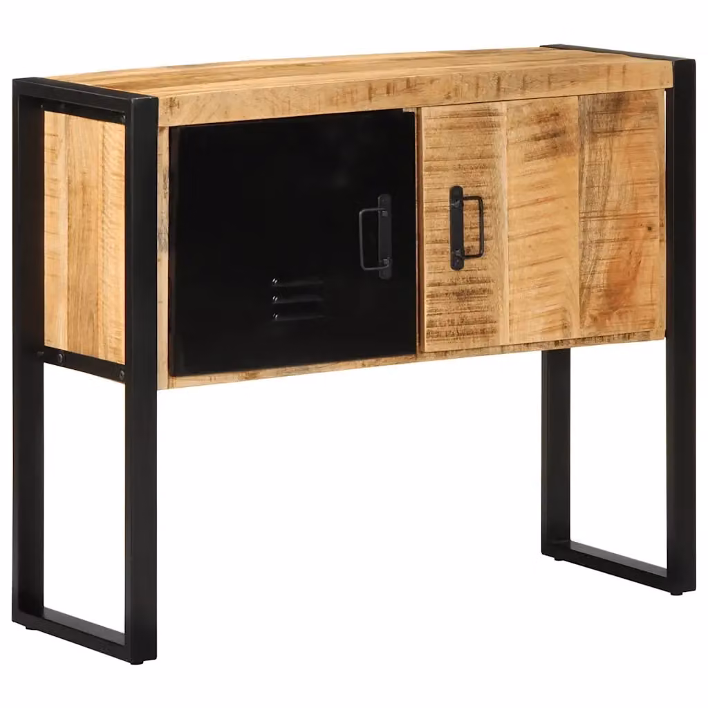 Tavolo Consolle vidaXL in Legno di Mango Grezzo Marrone L/P/H: 90 x 35 x 75 cm – 2