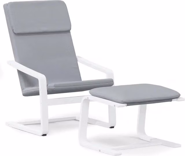 Poltrona Relax | Sedia Relax con Poggiapiedi Grigio Chiaro in Tessuto