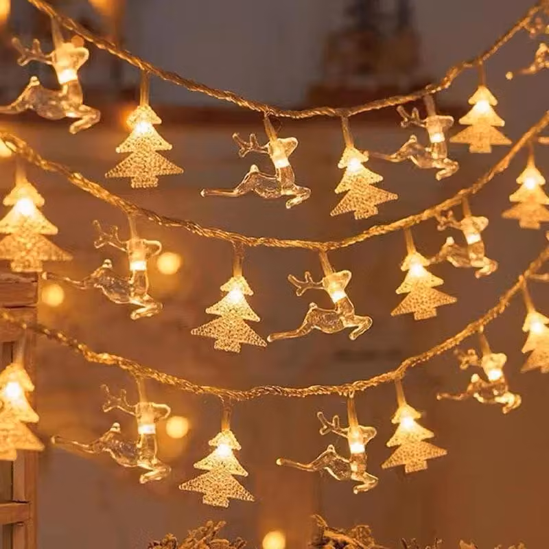 Luci natalizie, 10 LED, 3 metri, alimentate a batteria, color oro
