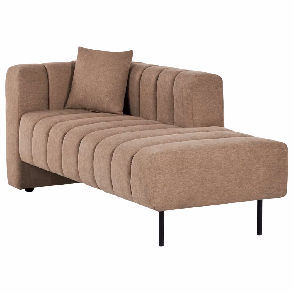 Chaise Lounge BELIANI in tessuto marrone con design moderno e cuscino lato sinistro L/P/H: 173 x 79 x 73 cm – 2
