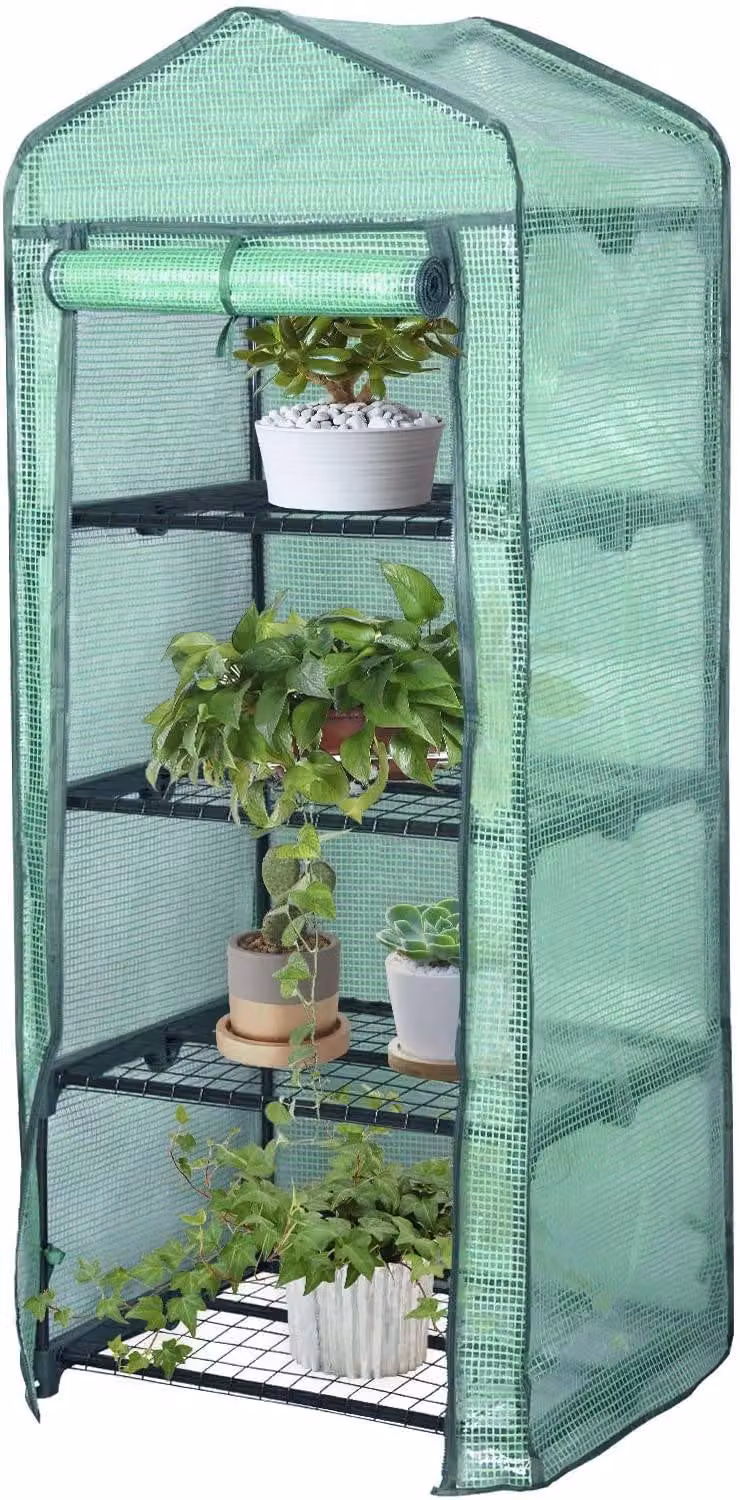 Serra in plastica con porta a rullo | Verde | 69x49x158 cm