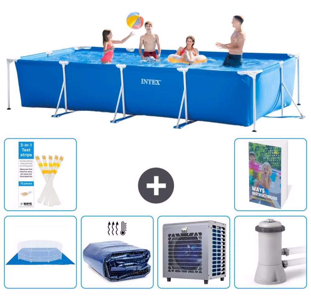 Piscina fuori terra rettangolare - 450x220x84 cm - composta da 5 elementi - modello S124