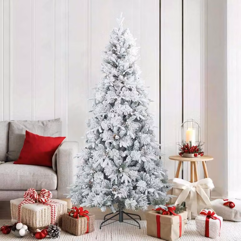 Maison Exclusive - Albero di Natale artificiale con cerniere innevato Bianco 180 cm