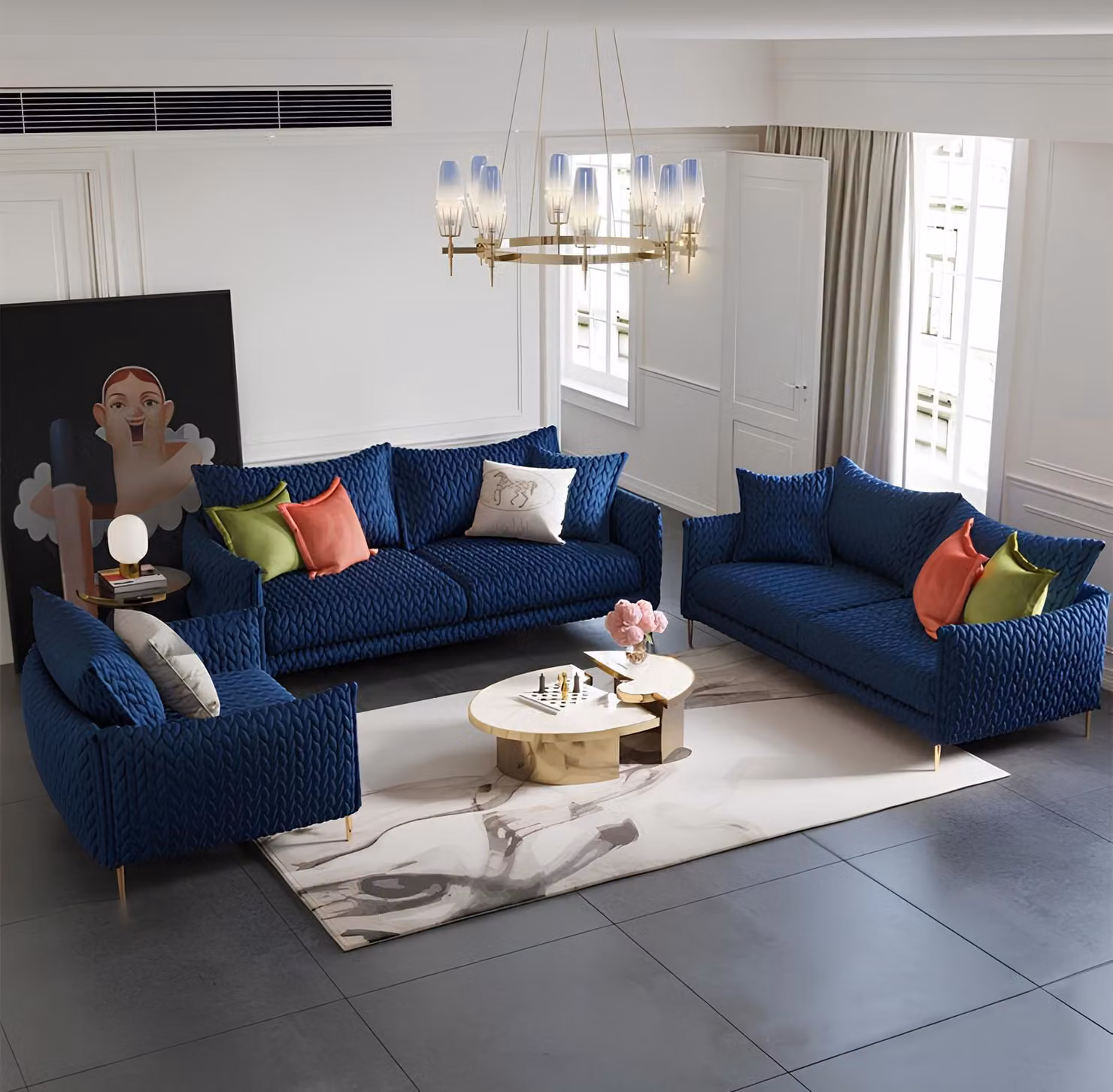Ledersofa Couchgarnituren Sitz Polster Sofa Chouch Garnitur 3+2+1 Leder