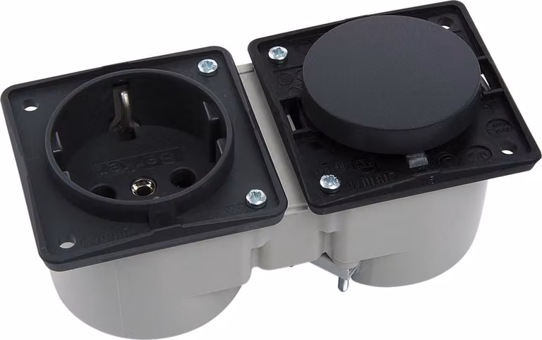 Interruttore Berker Integro antracite opaco + presa di corrente antracite senza cornice