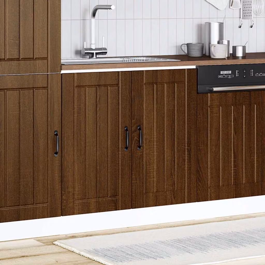 Mobile Base Lavello Lucca Rovere Marrone in Legno Multistrato