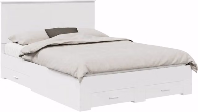Letto matrimoniale | Letto per adulti | Struttura del letto Bianco 140 x 200 cm Legno multistrato