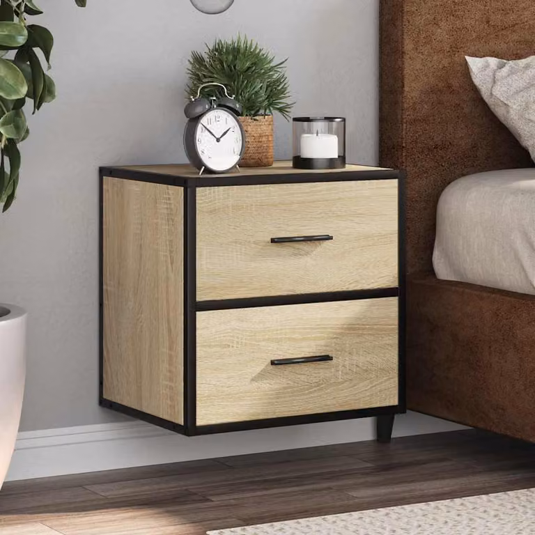 Comodino a muro vidaXL in Rovere Sonoma, L 40 cm x P 31 cm x H 39,5 cm
