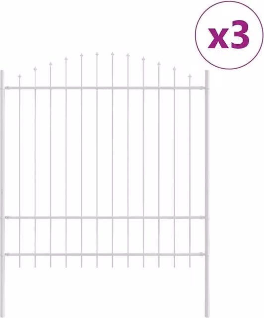 Recinzione per Giardino | Recinzione da cortile 3 pz Bianco 170 x 215 cm