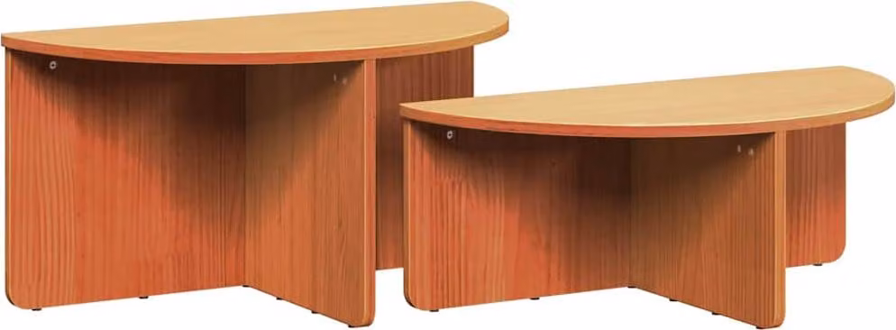 Tavolino da salotto 2 pcs Marrone cerato Legno di pino massello