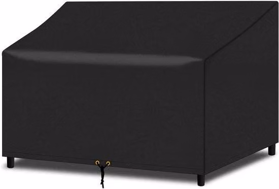 Copertura impermeabile per panca da giardino a 4 posti, nera, 193x66 cm